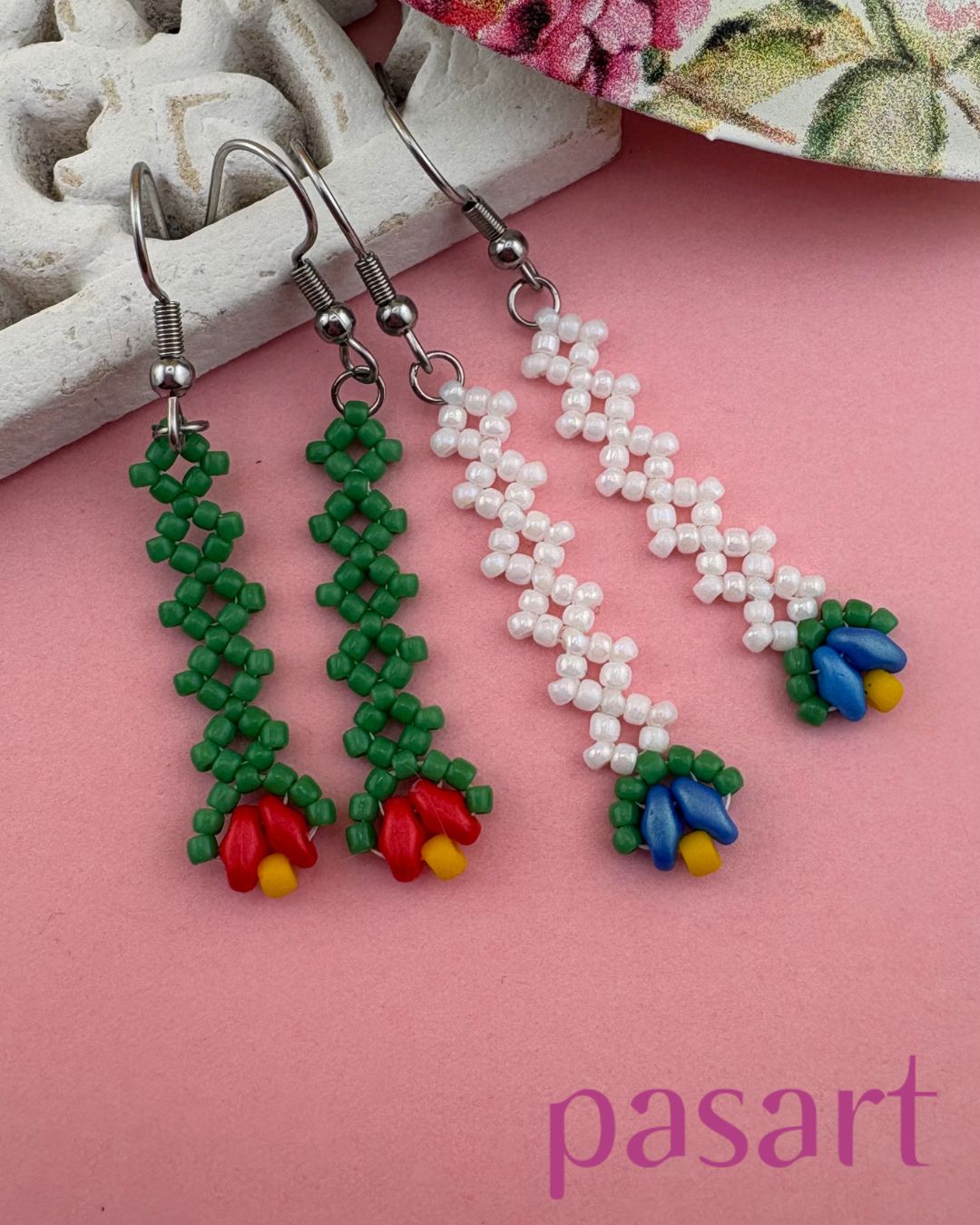 jak zrobić wiosenne kolczyki z koralików